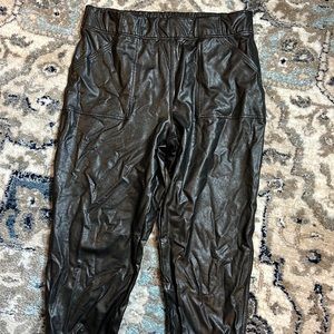 Spanx faux leather joggers. Size 1x